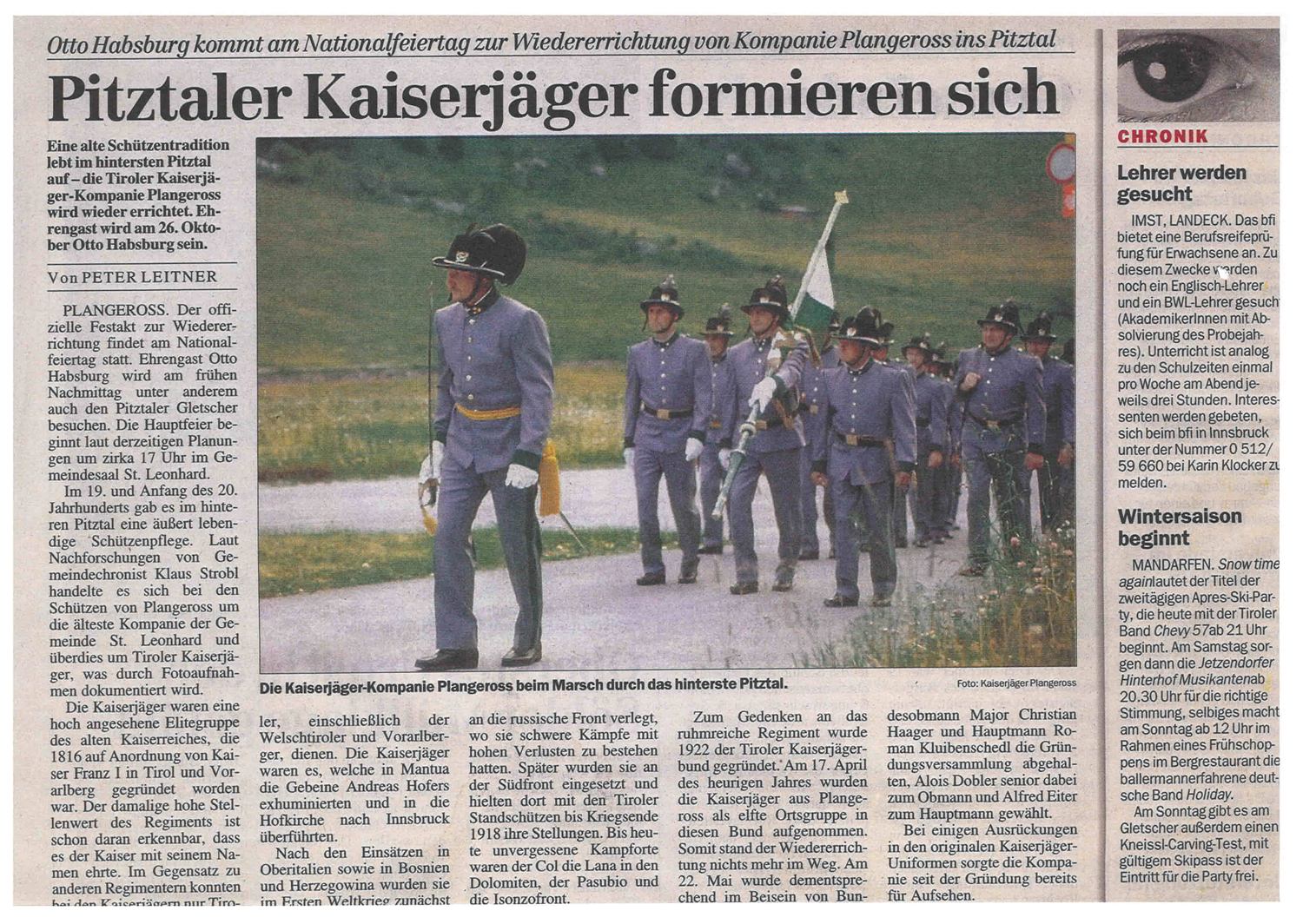 Empfang anlässlich des Besuchs von Otto von Habsburg, Oktober 2000